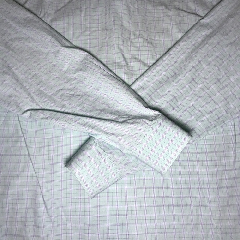 Southern Tide Mens Large Mint Green Purple Plaid Long Sleeve Button Down Shirt - Picture 11 of 15
